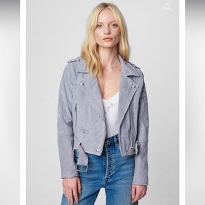 NWOT BLANK NYC gray suede moto jacket Size Large